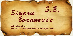 Simeon Boranović vizit kartica